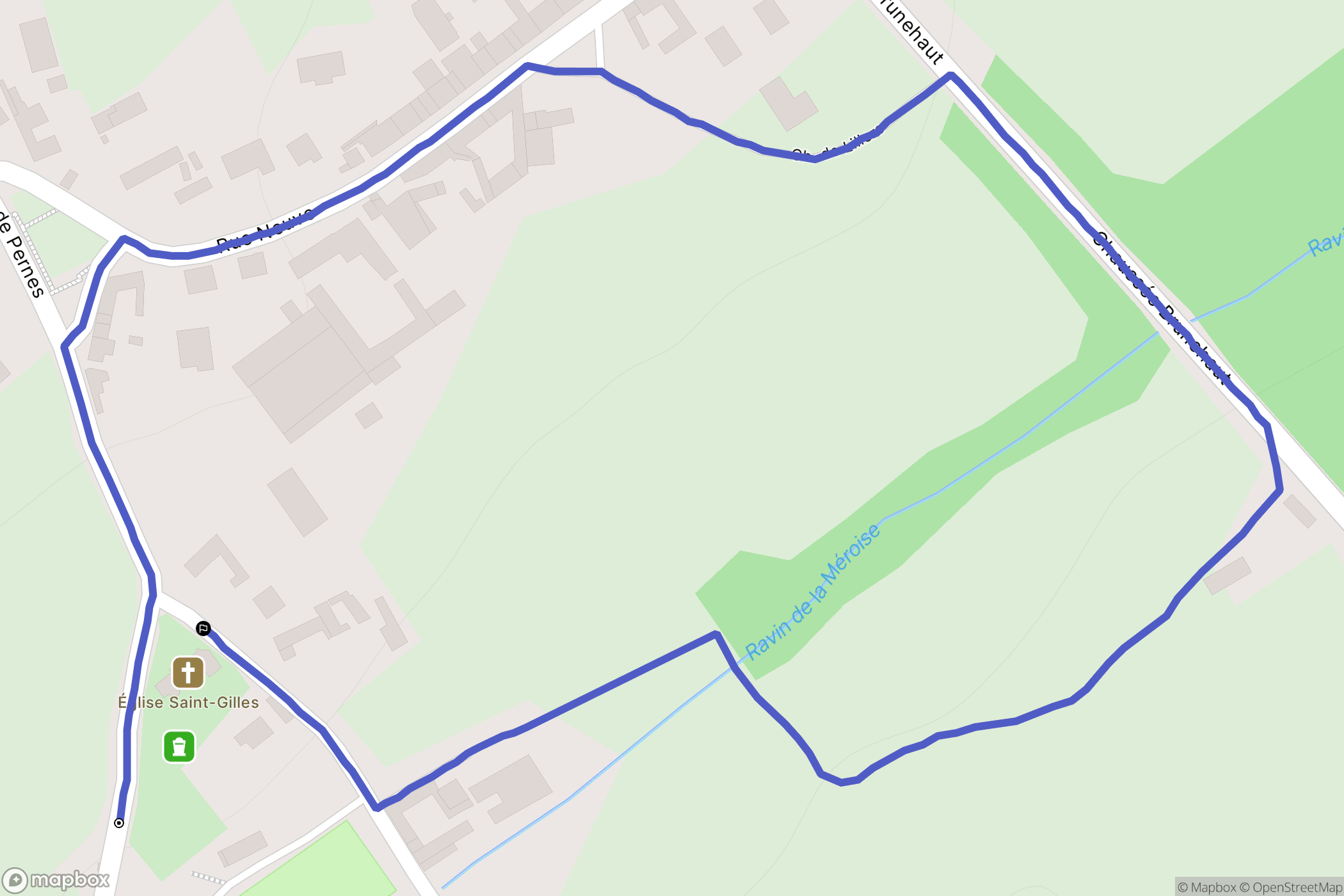 Auchy-au-Bois : carte du parcours de randonnée - France