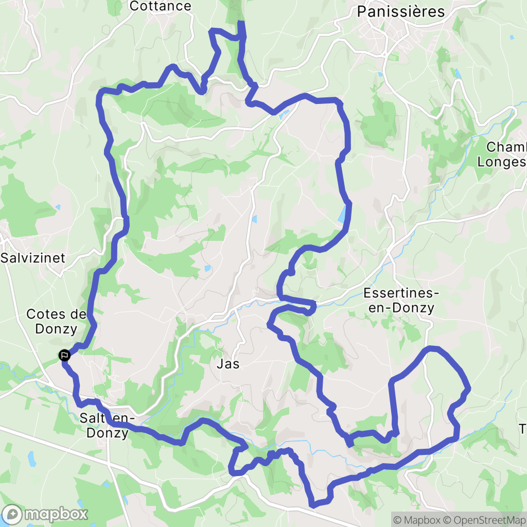 Salt-en-Donzy : carte du parcours de randonnée - France