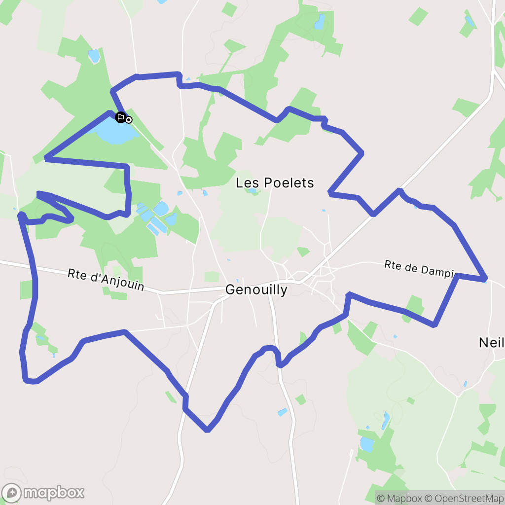Genouilly : carte du parcours de randonnée - France