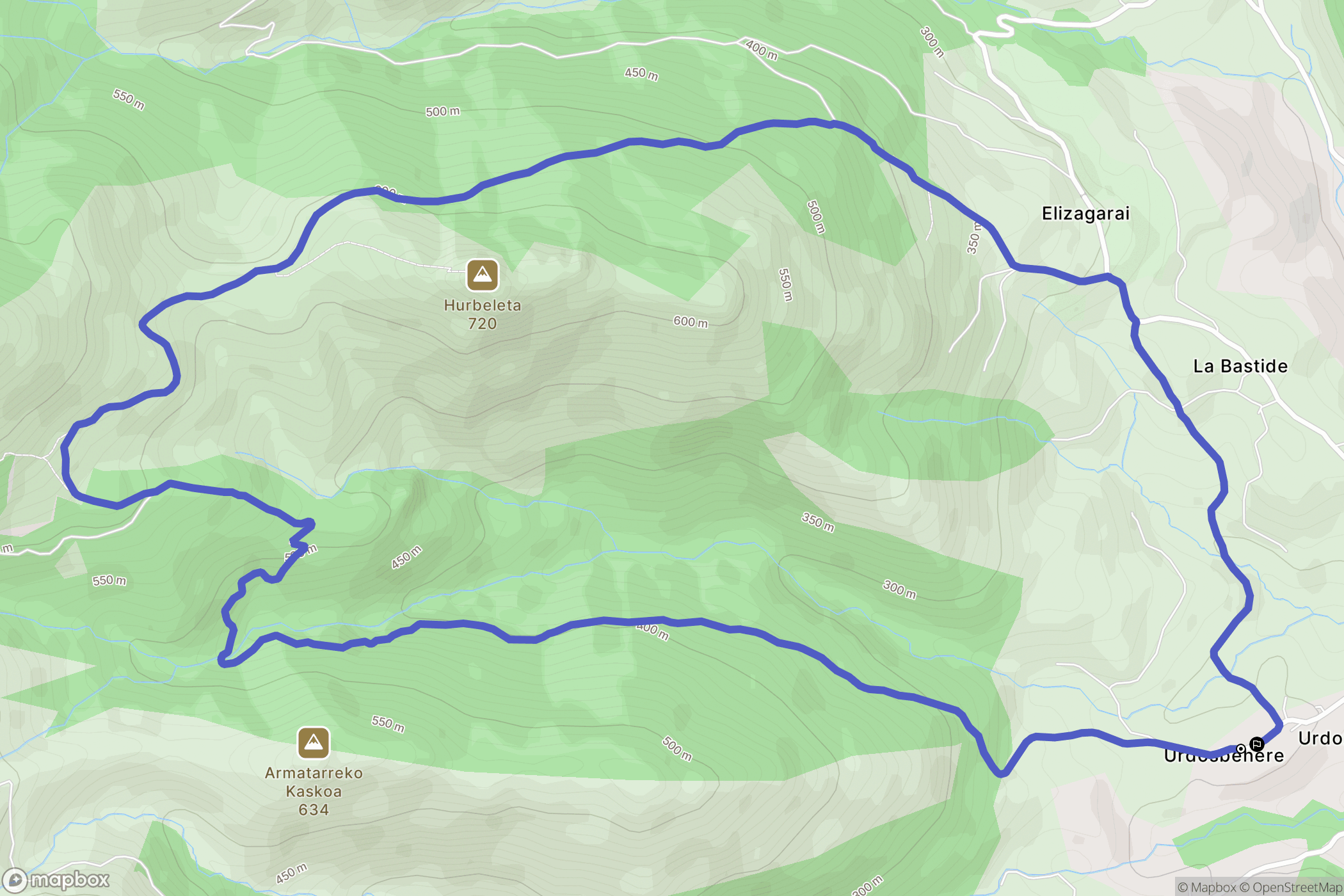 Saint-Étienne-de-Baïgorry : carte du parcours de randonnée - France