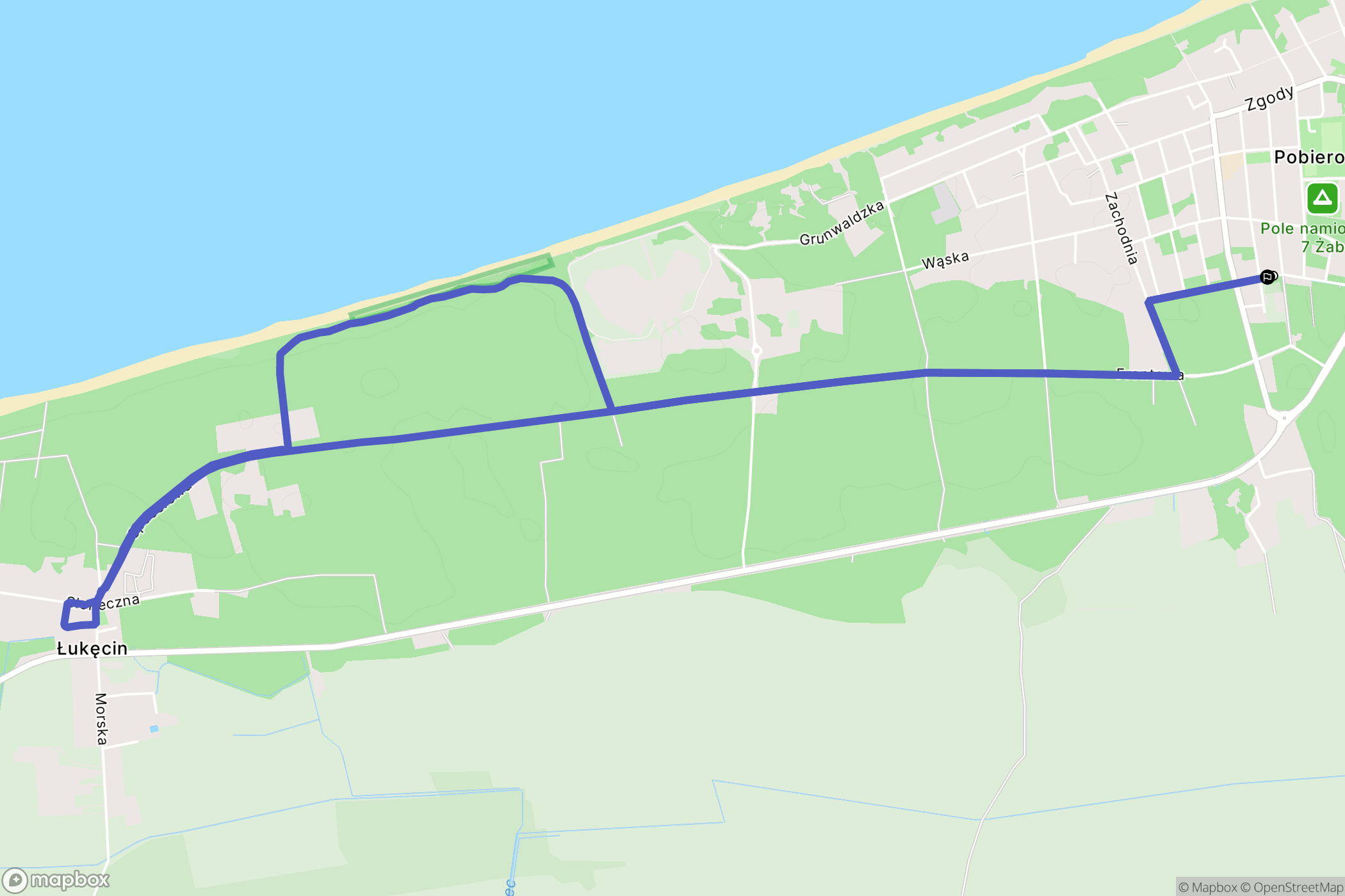 Pobierowo: mapa trasy - Poland