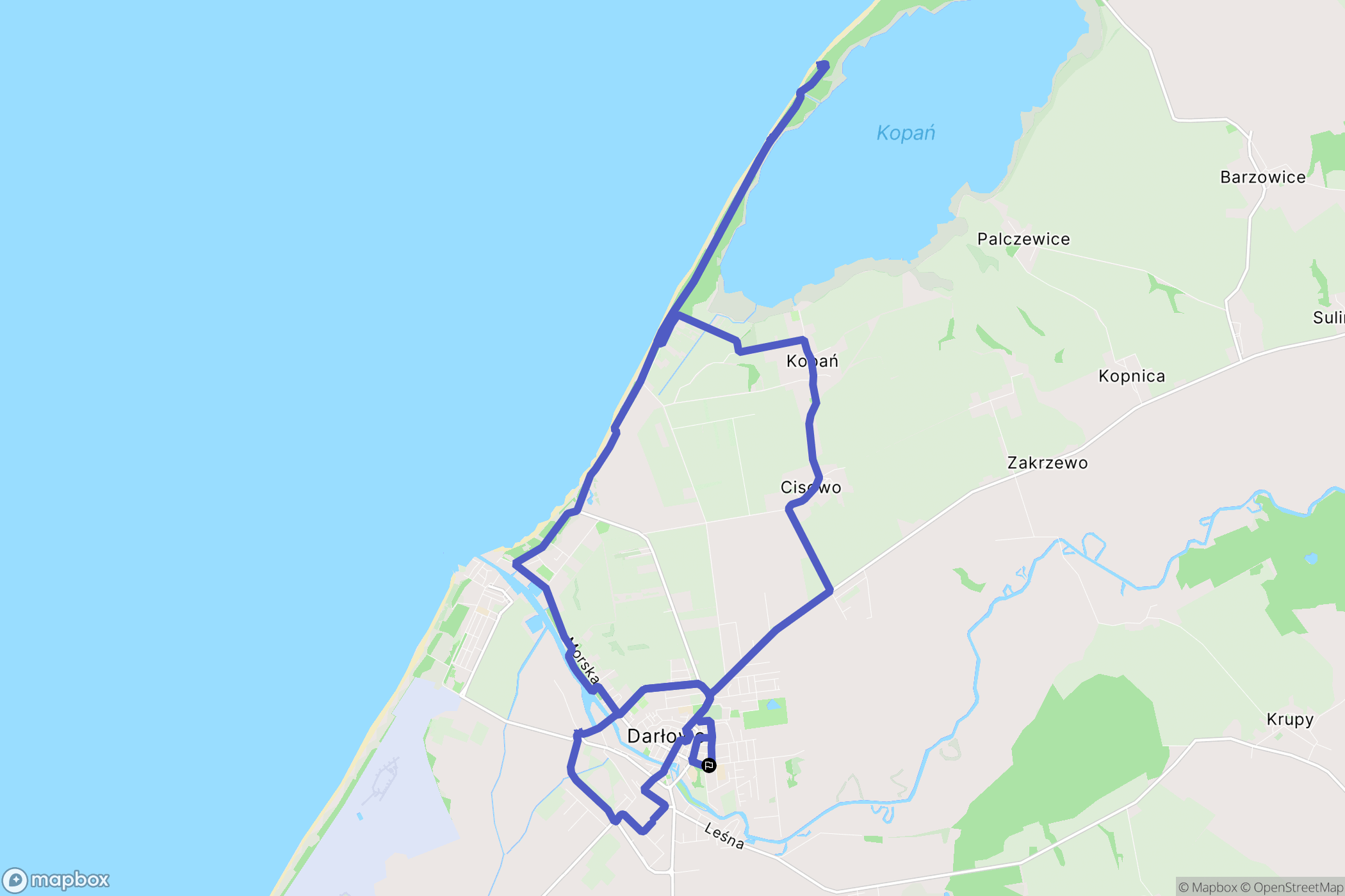 Darłowo: mapa trasy - Poland