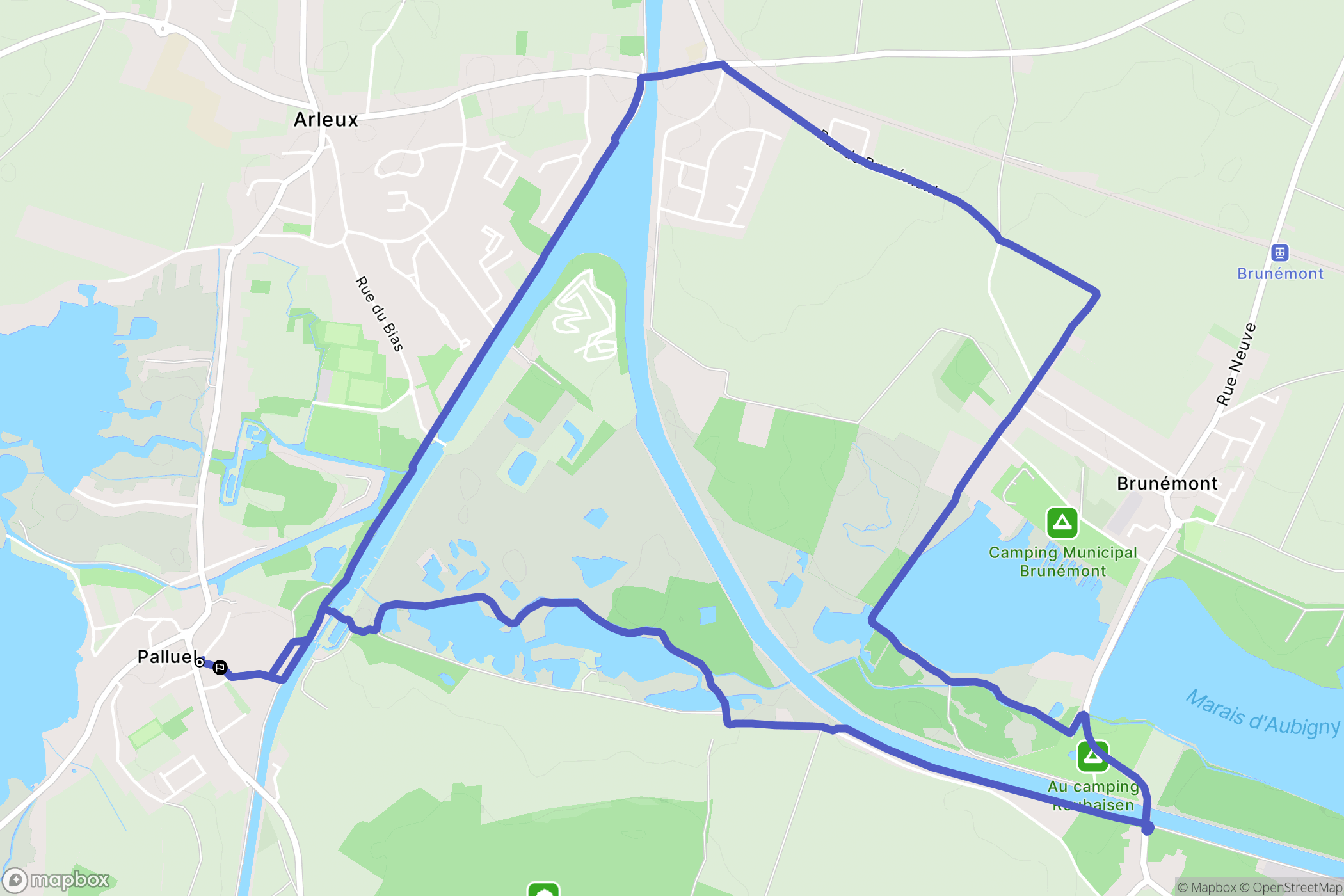 Palluel : carte du parcours de randonnée - France