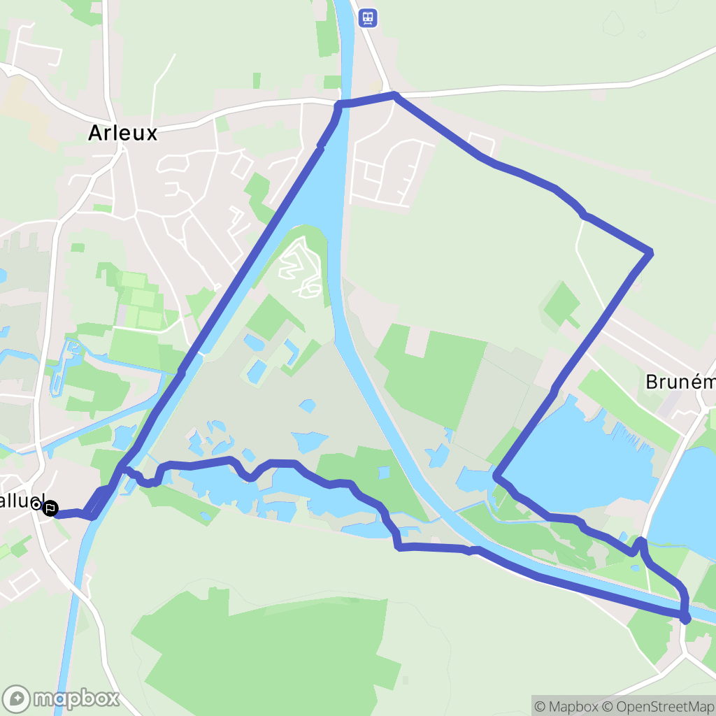 Palluel : carte du parcours de randonnée - France