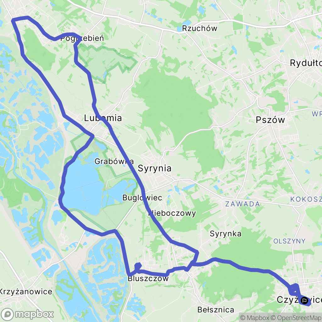Czyżowice: mapa trasy - Poland