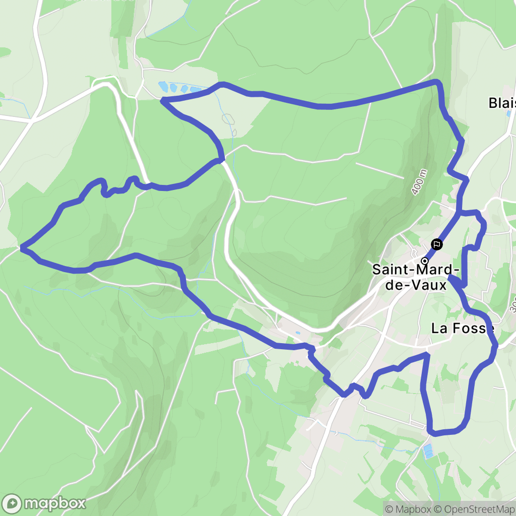 Saint-Mard-de-Vaux : carte du parcours de randonnée - France
