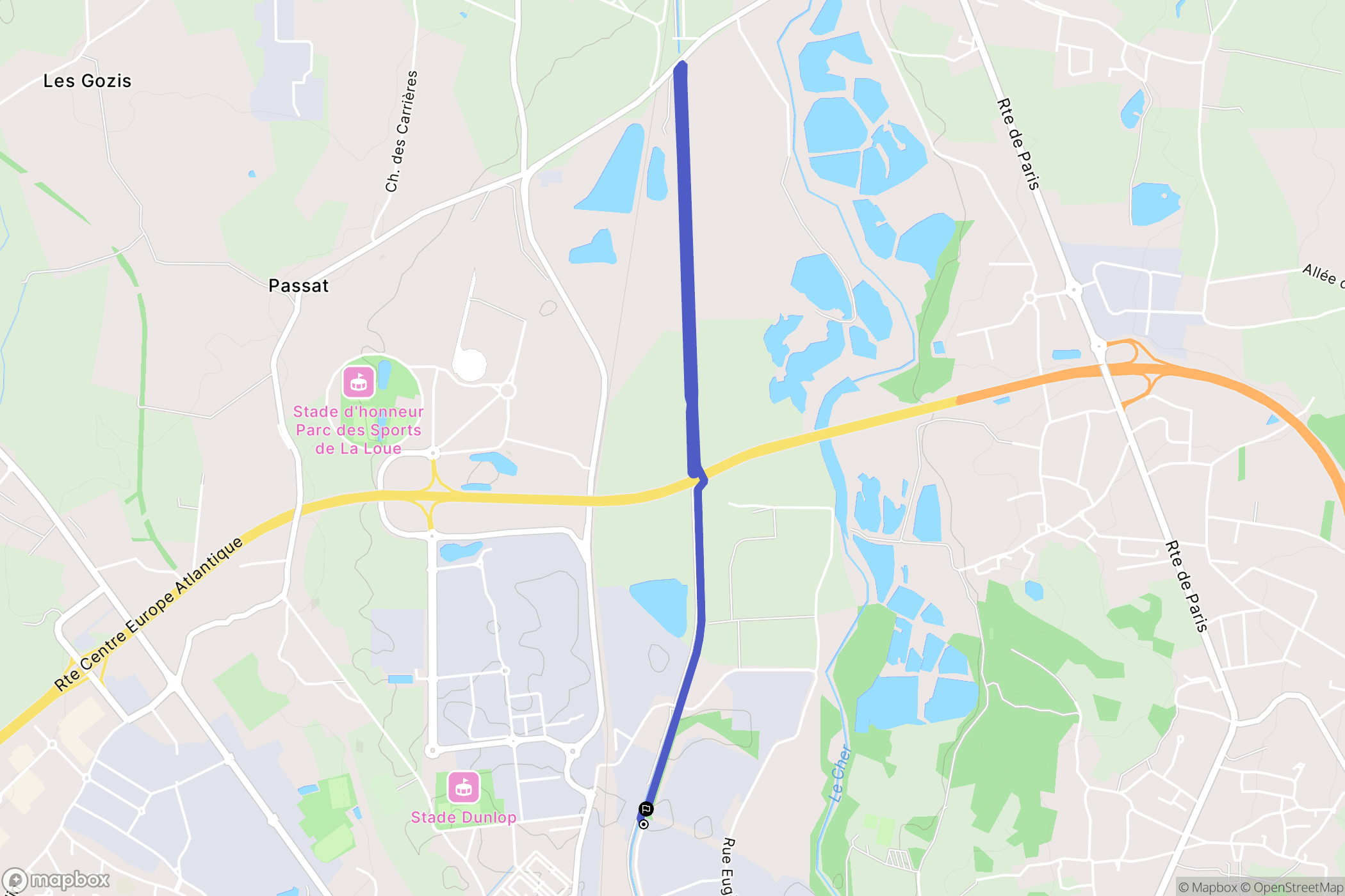 Montluçon : carte du parcours de randonnée - France