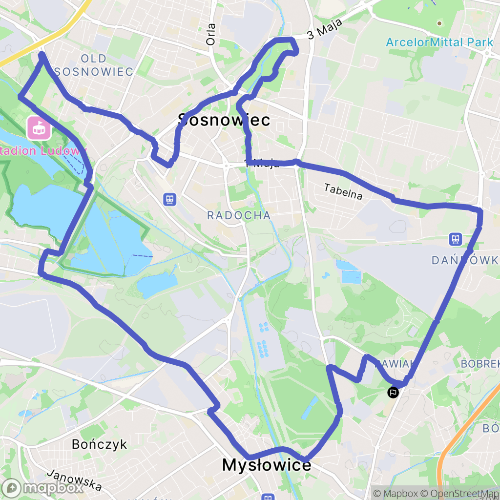 Sosnowiec: mapa trasy - Poland