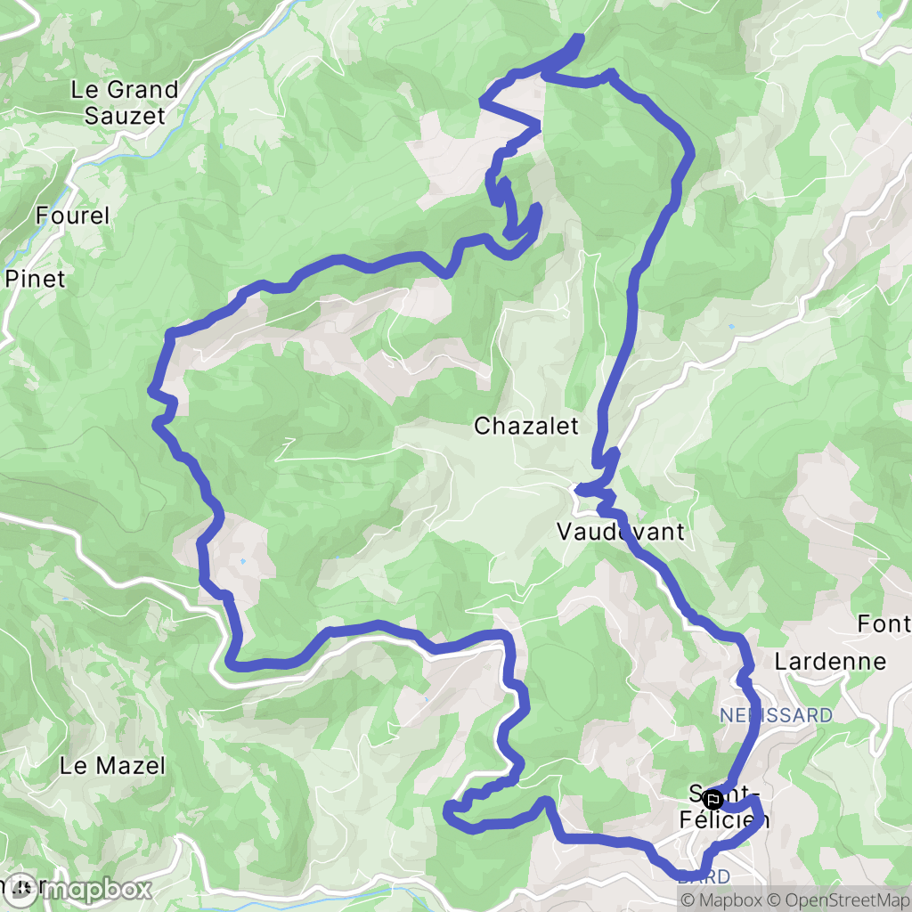Saint-Félicien : carte du parcours de randonnée - France