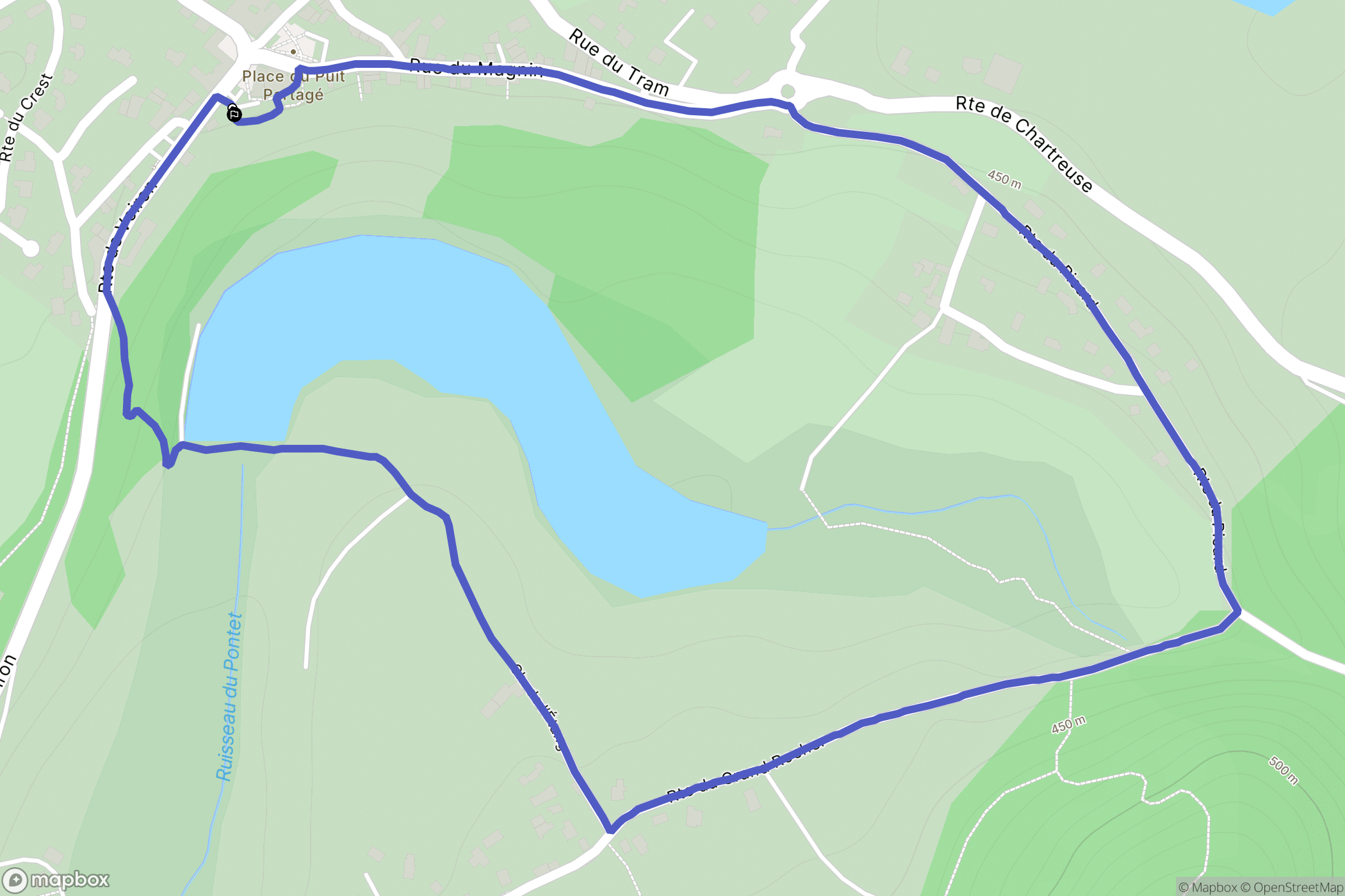 Saint-Étienne-de-Crossey : carte du parcours de randonnée - France