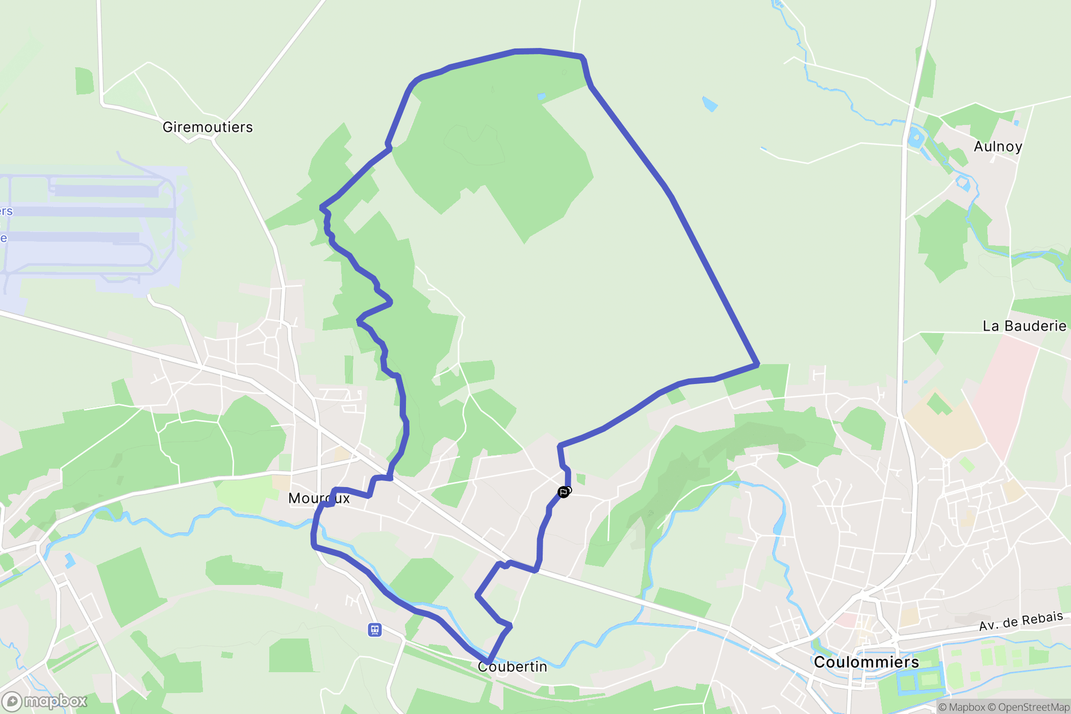 Mouroux : carte du parcours de randonnée - France
