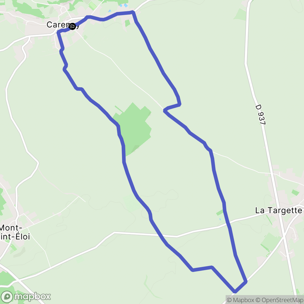 Carency : carte du parcours de randonnée - France