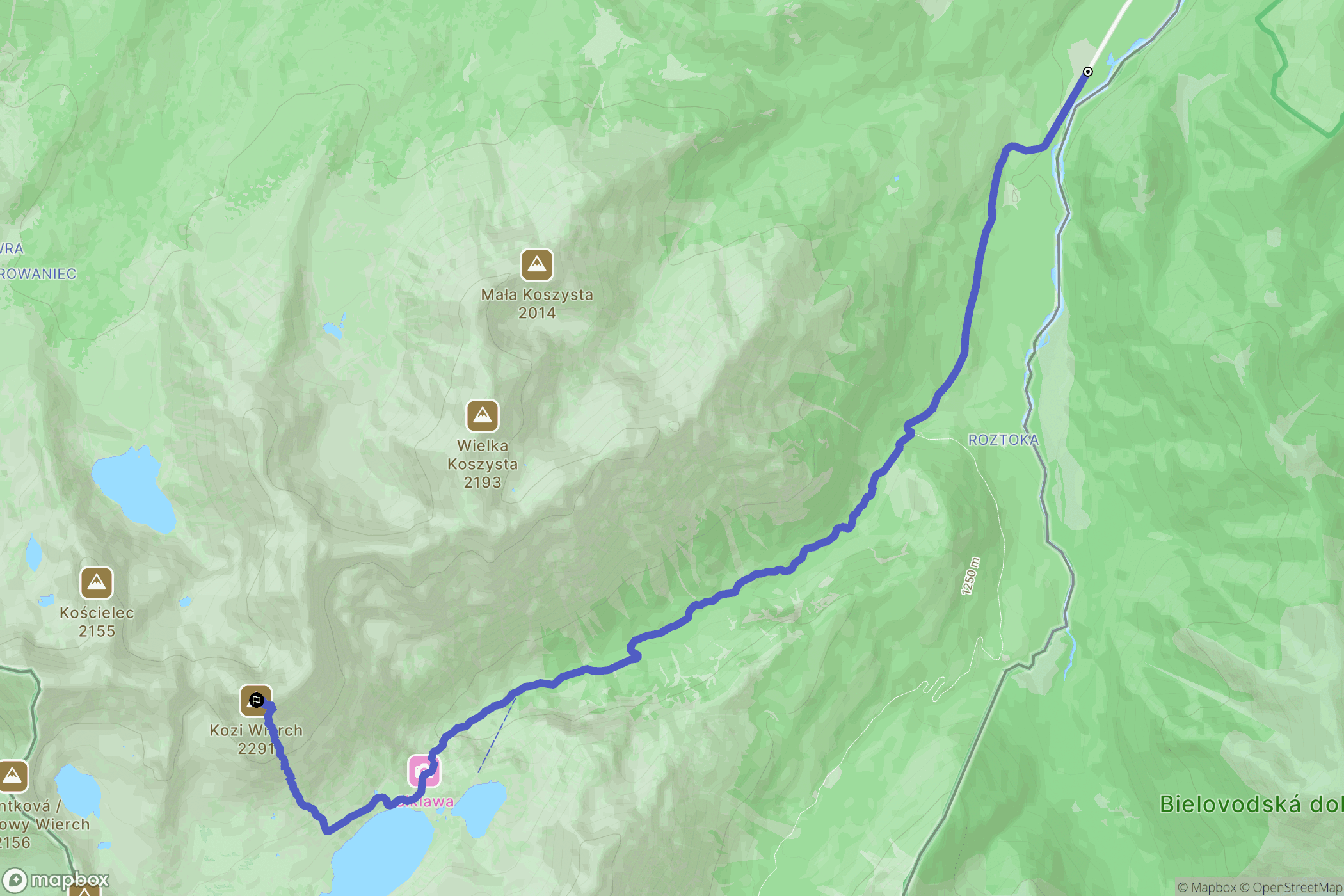 Bukowina Tatrzańska: mapa trasy - Poland