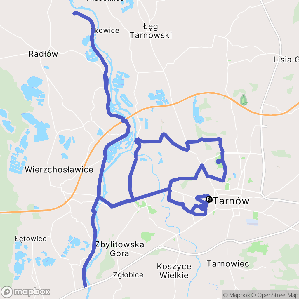Tarnów: mapa trasy - Poland