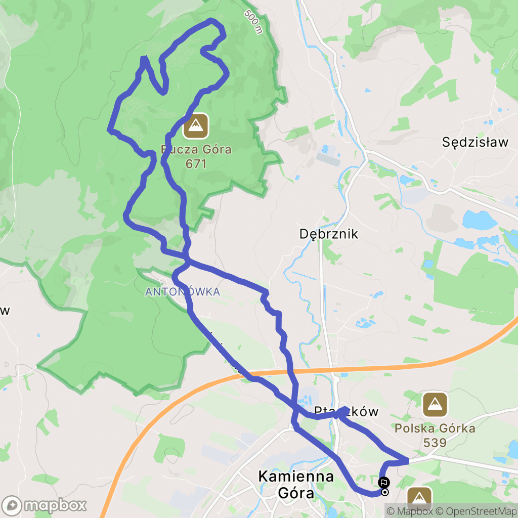 Kamienna Góra: mapa trasy - Poland