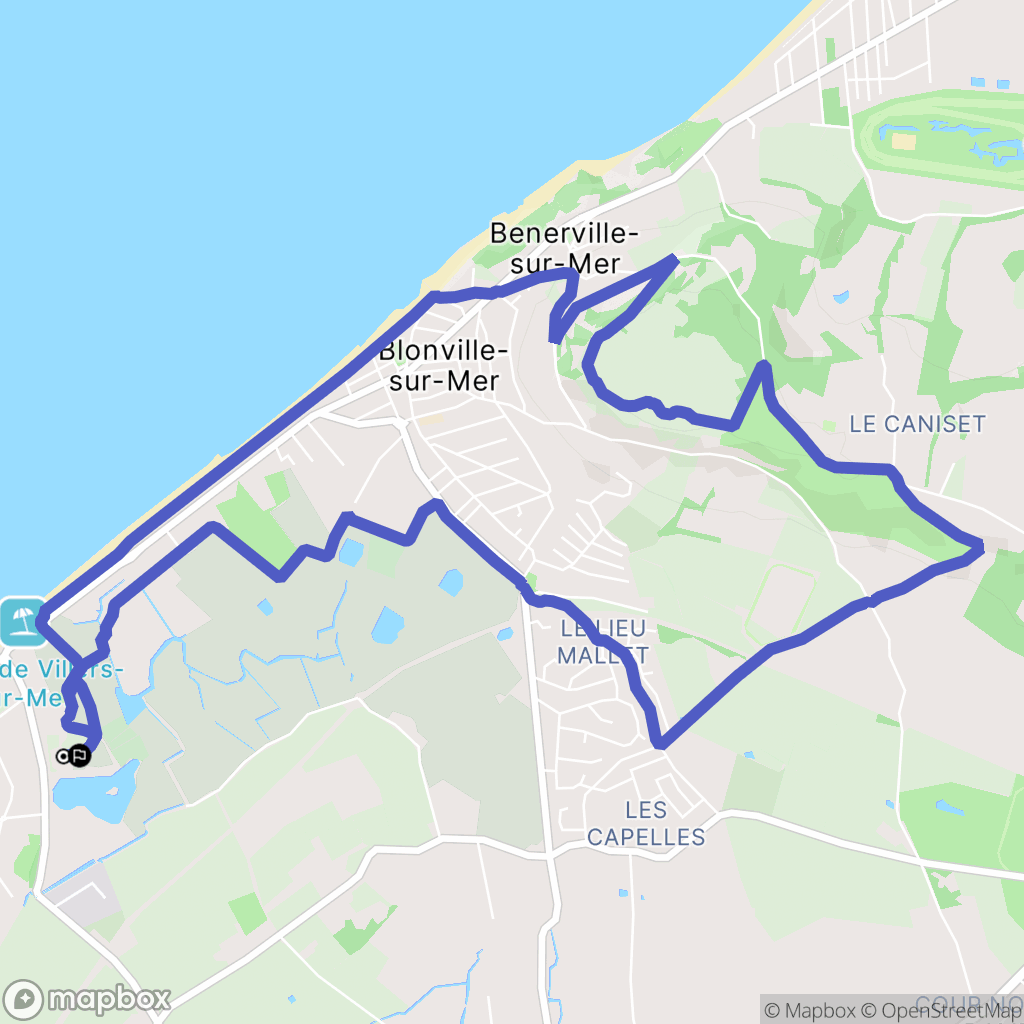 Villers-sur-Mer : carte du parcours de randonnée - France