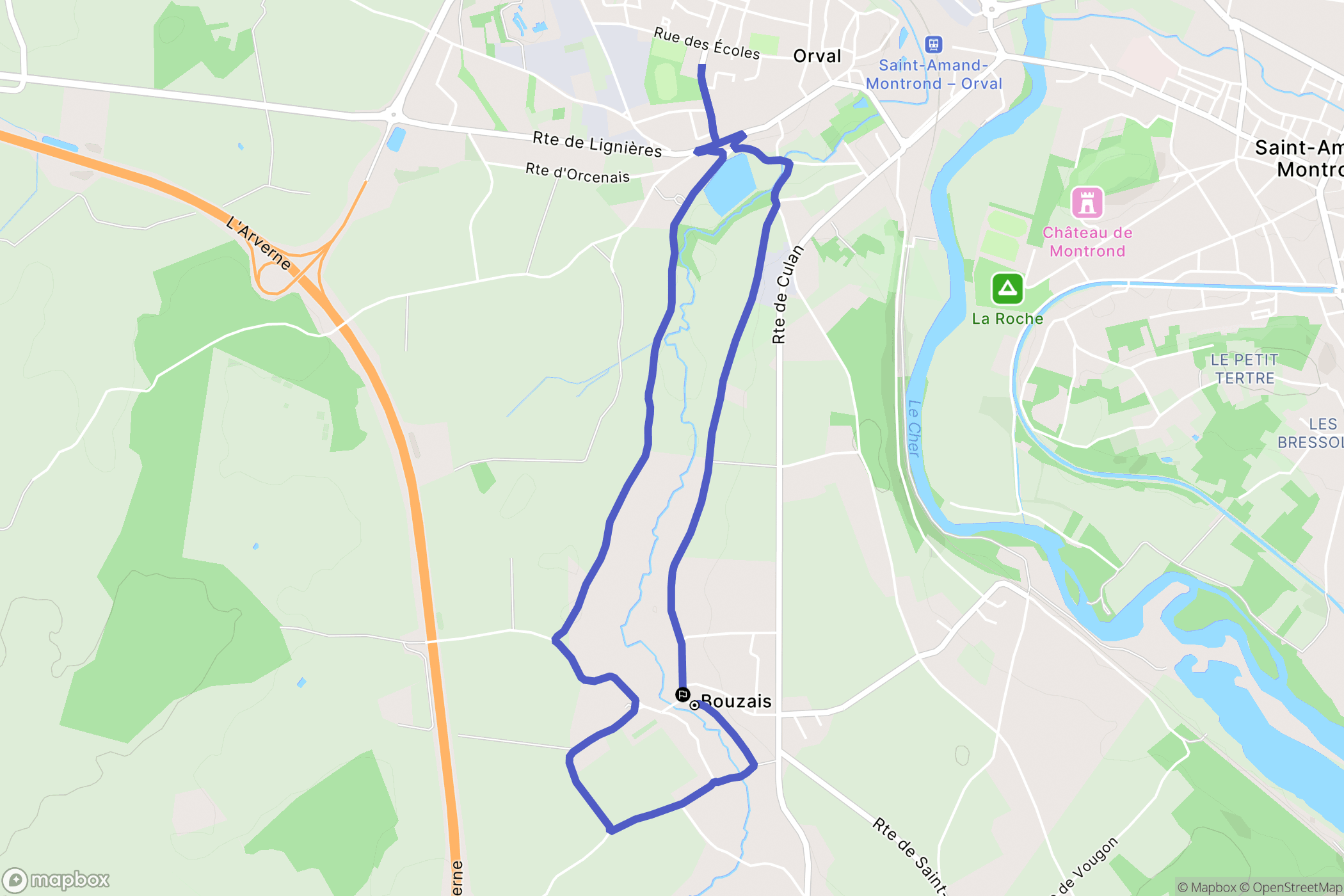 Bouzais : carte du parcours de randonnée - France