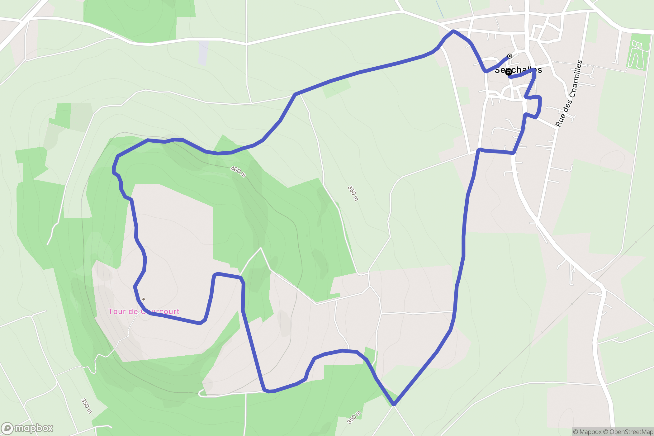 Seychalles : carte du parcours de randonnée - France