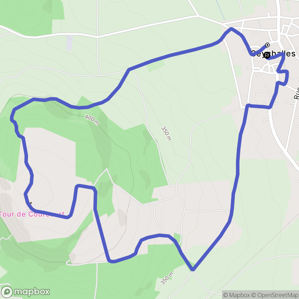 Seychalles : carte du parcours de randonnée - France