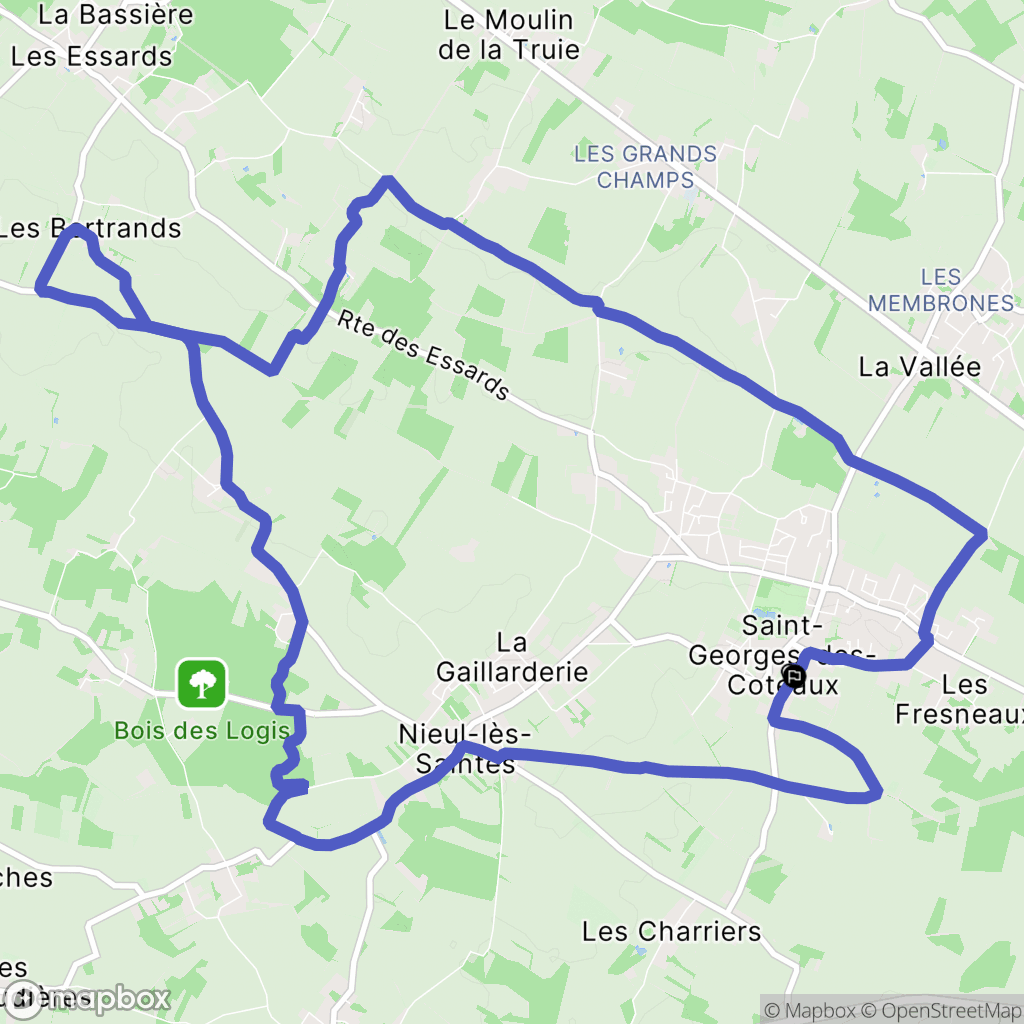 Saint-Georges-des-Coteaux : carte du parcours de randonnée - France