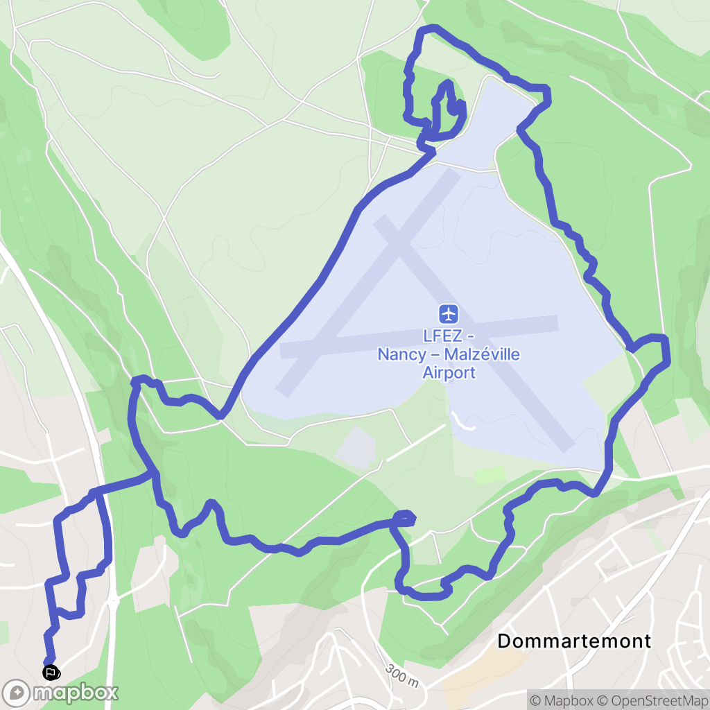 Malzéville : carte du parcours de randonnée - France