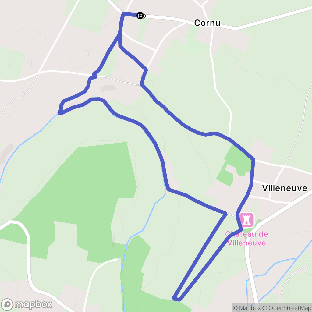Terranjou : carte du parcours de randonnée - France