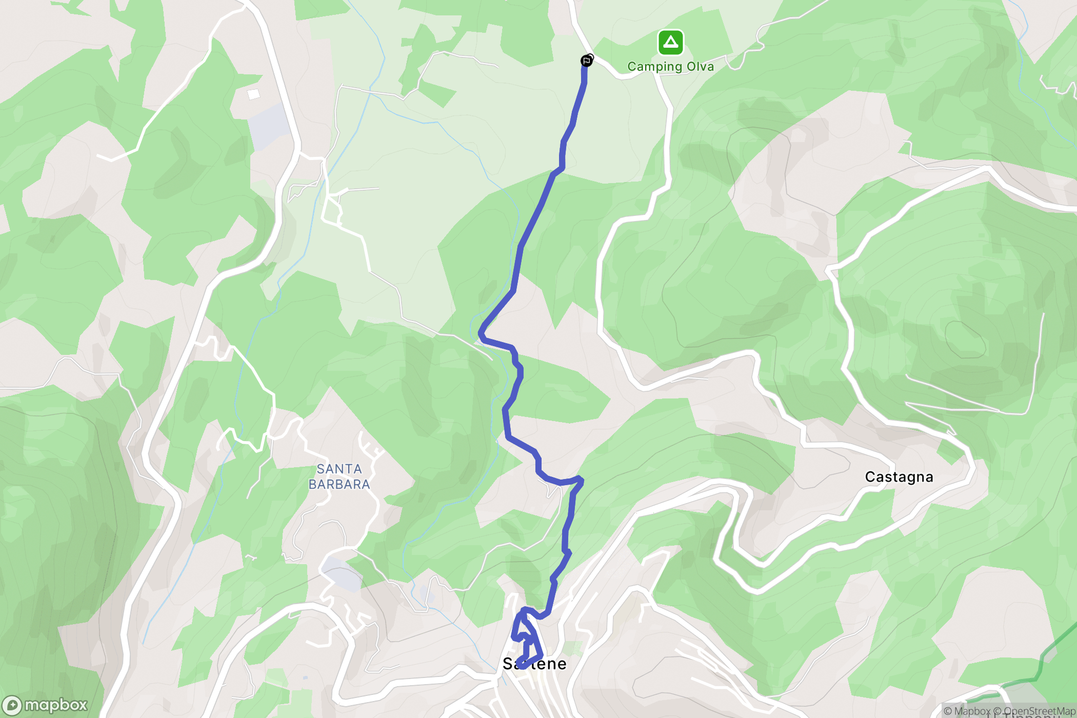 Sartène : carte du parcours de randonnée - France