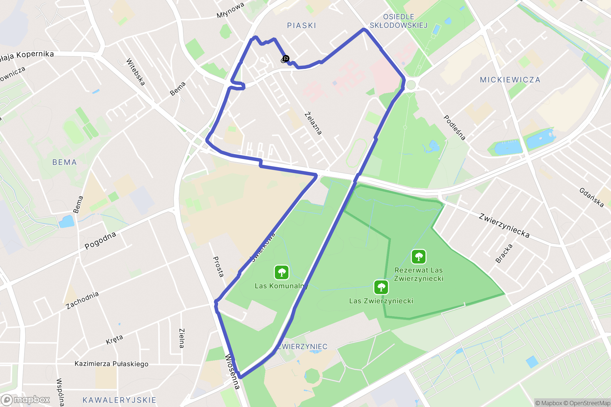 Białystok: mapa trasy - Poland