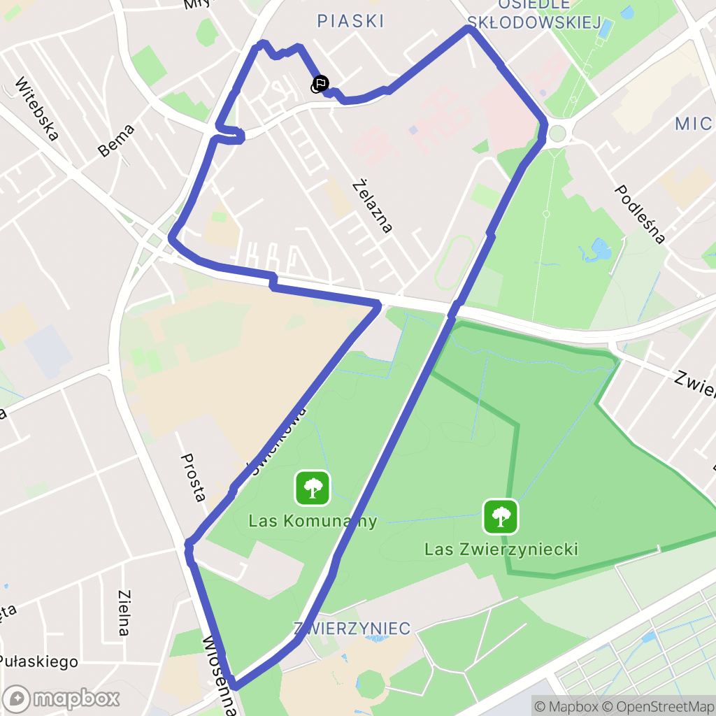 Białystok: mapa trasy - Poland