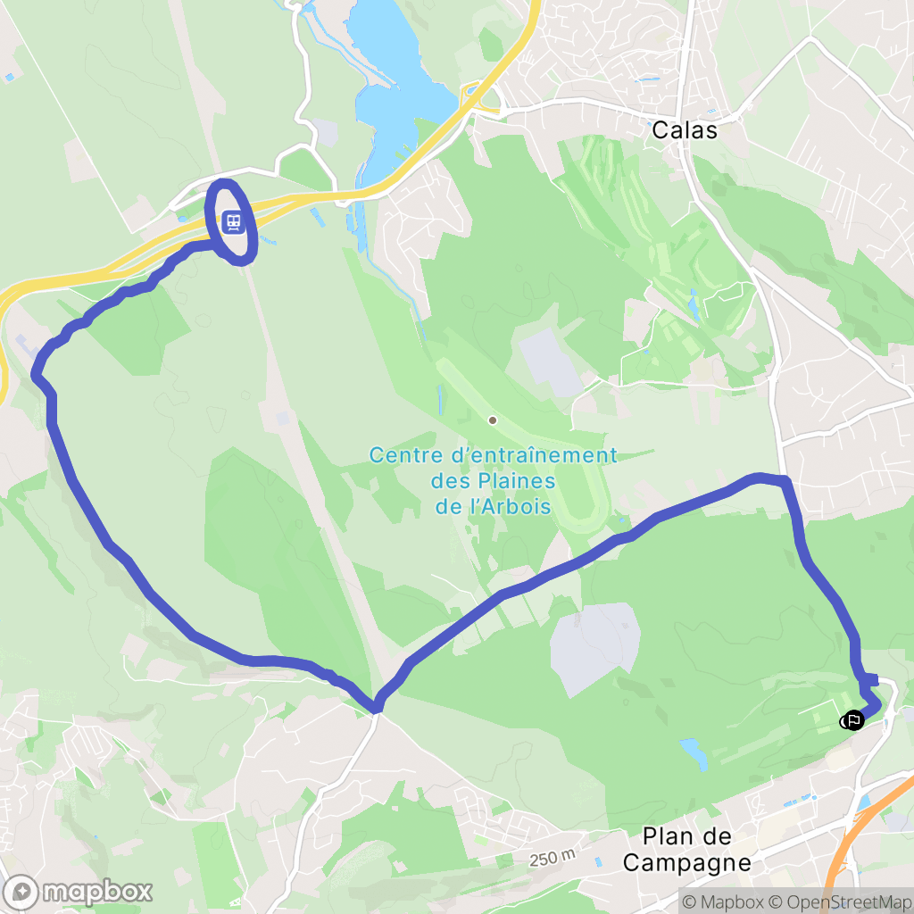 Cabriès : carte du parcours de randonnée - France