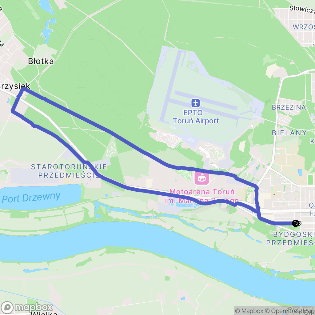 Toruń: mapa trasy - Poland