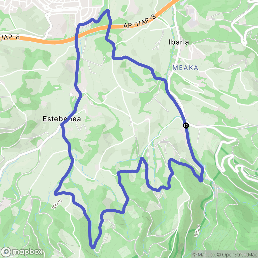 Irun : carte du parcours de randonnée - Spain