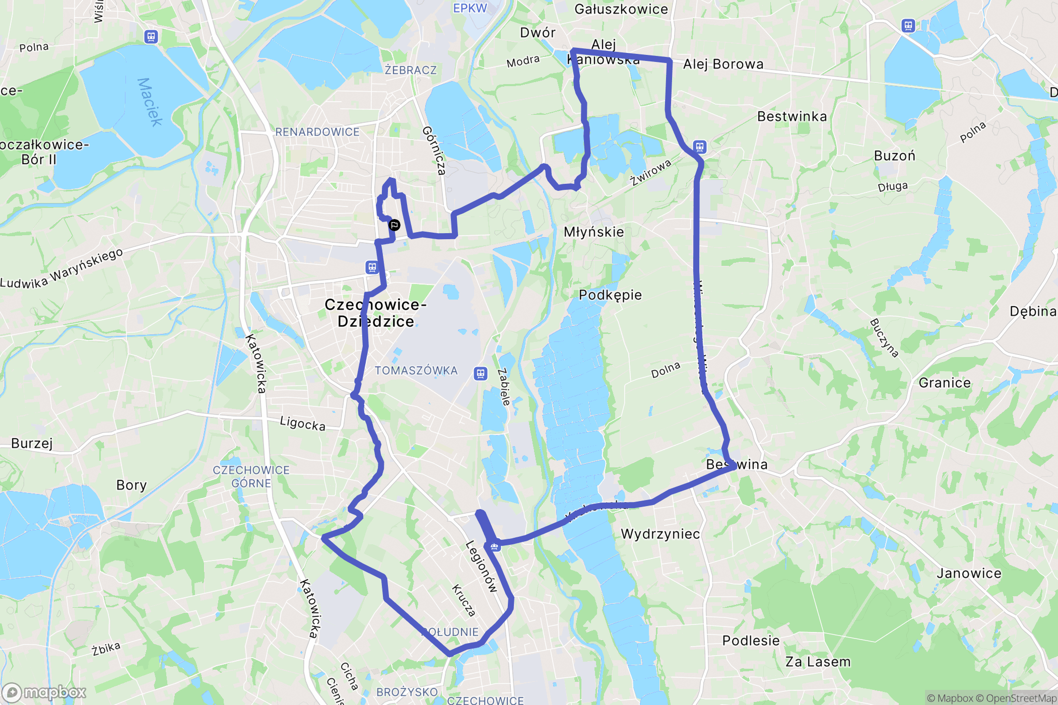 Czechowice-Dziedzice: mapa trasy - Poland