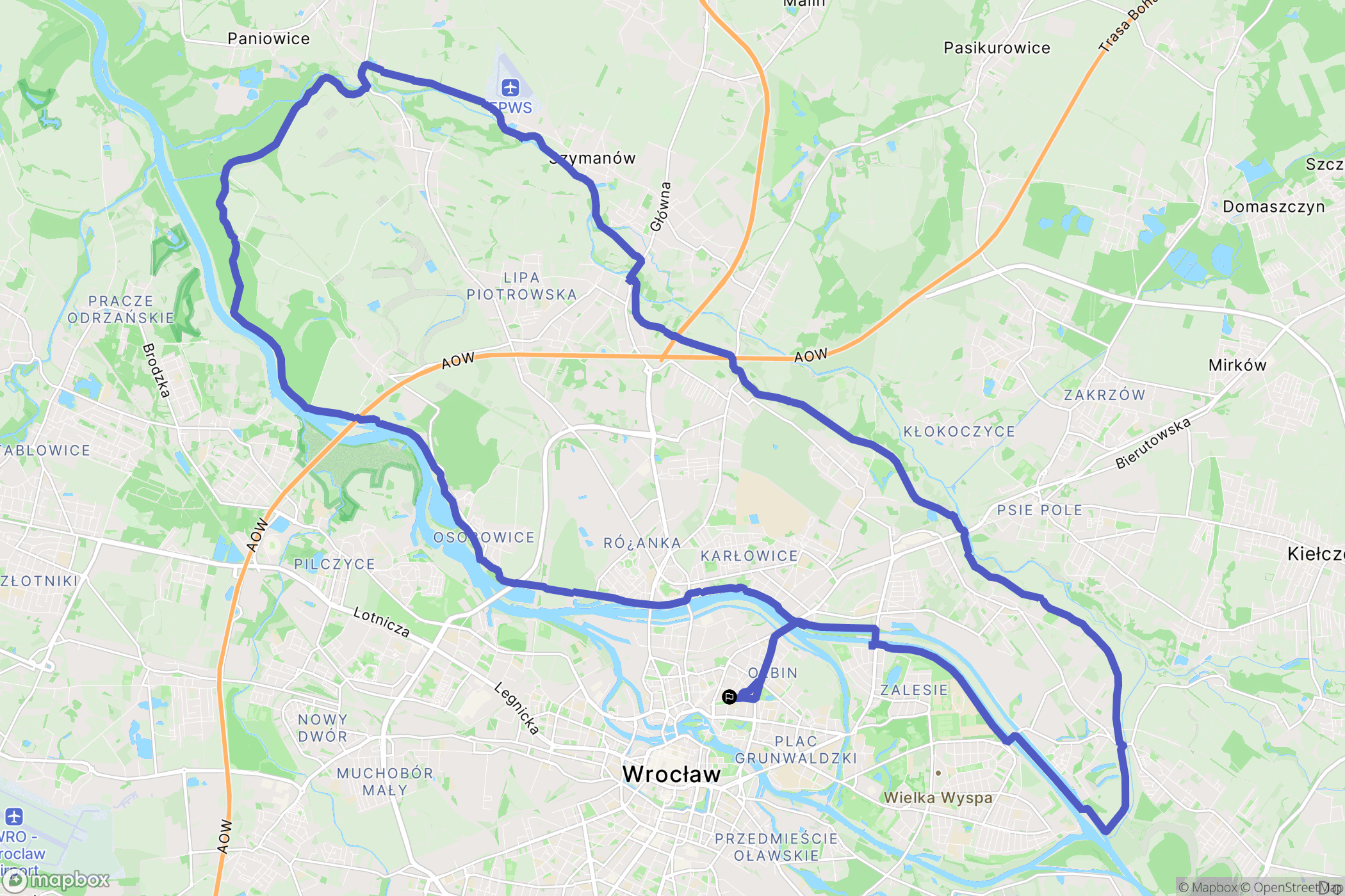 Wrocław: mapa trasy - Poland