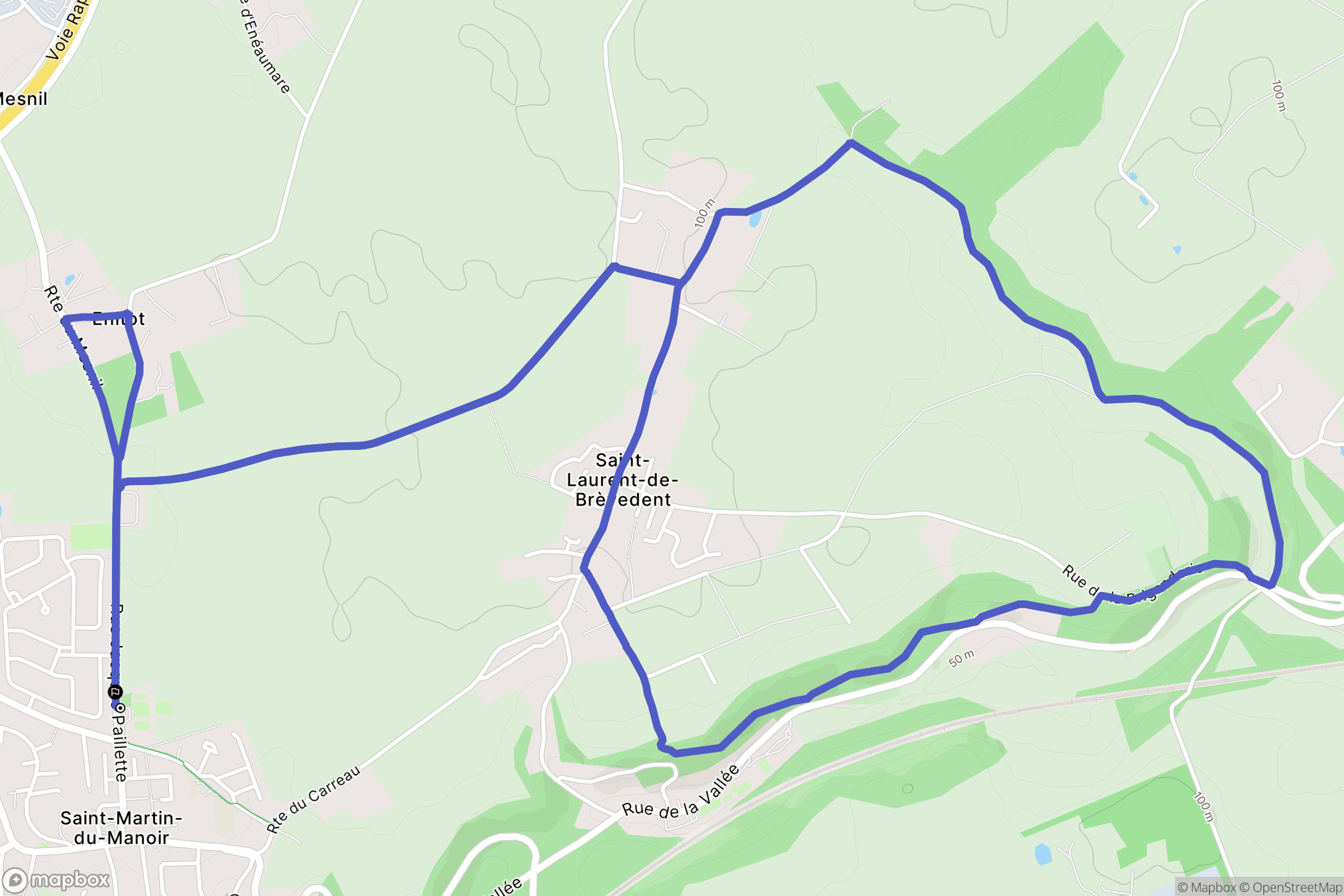 Saint-Martin-du-Manoir : carte du parcours de randonnée - France