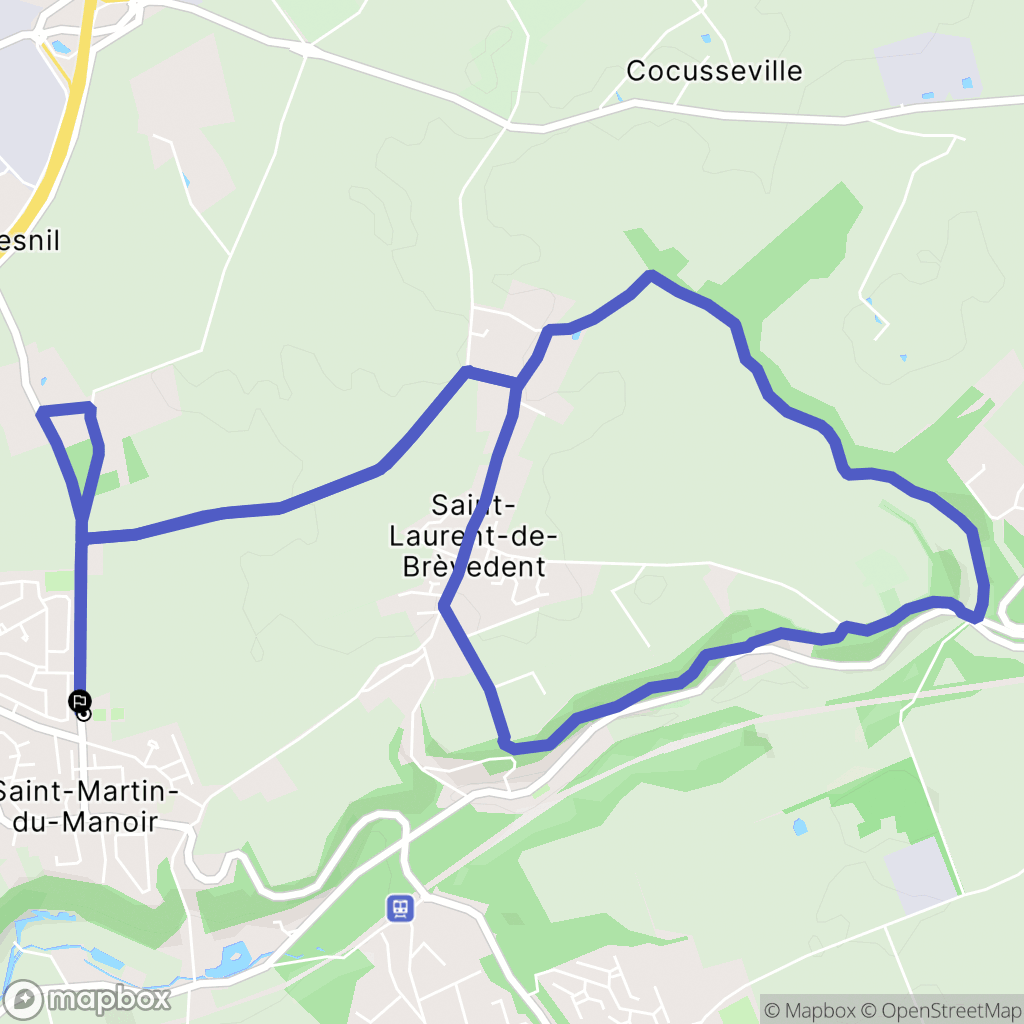 Saint-Martin-du-Manoir : carte du parcours de randonnée - France