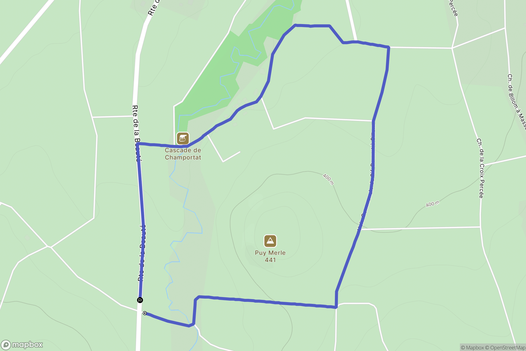 Billom : carte du parcours de randonnée - France