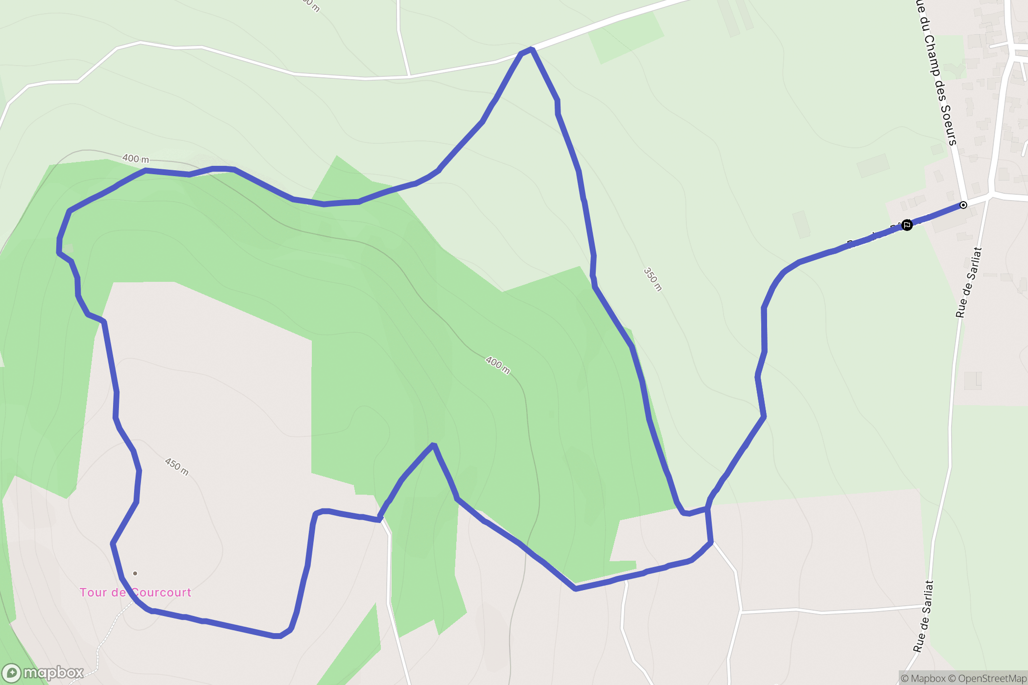 Seychalles : carte du parcours de randonnée - France
