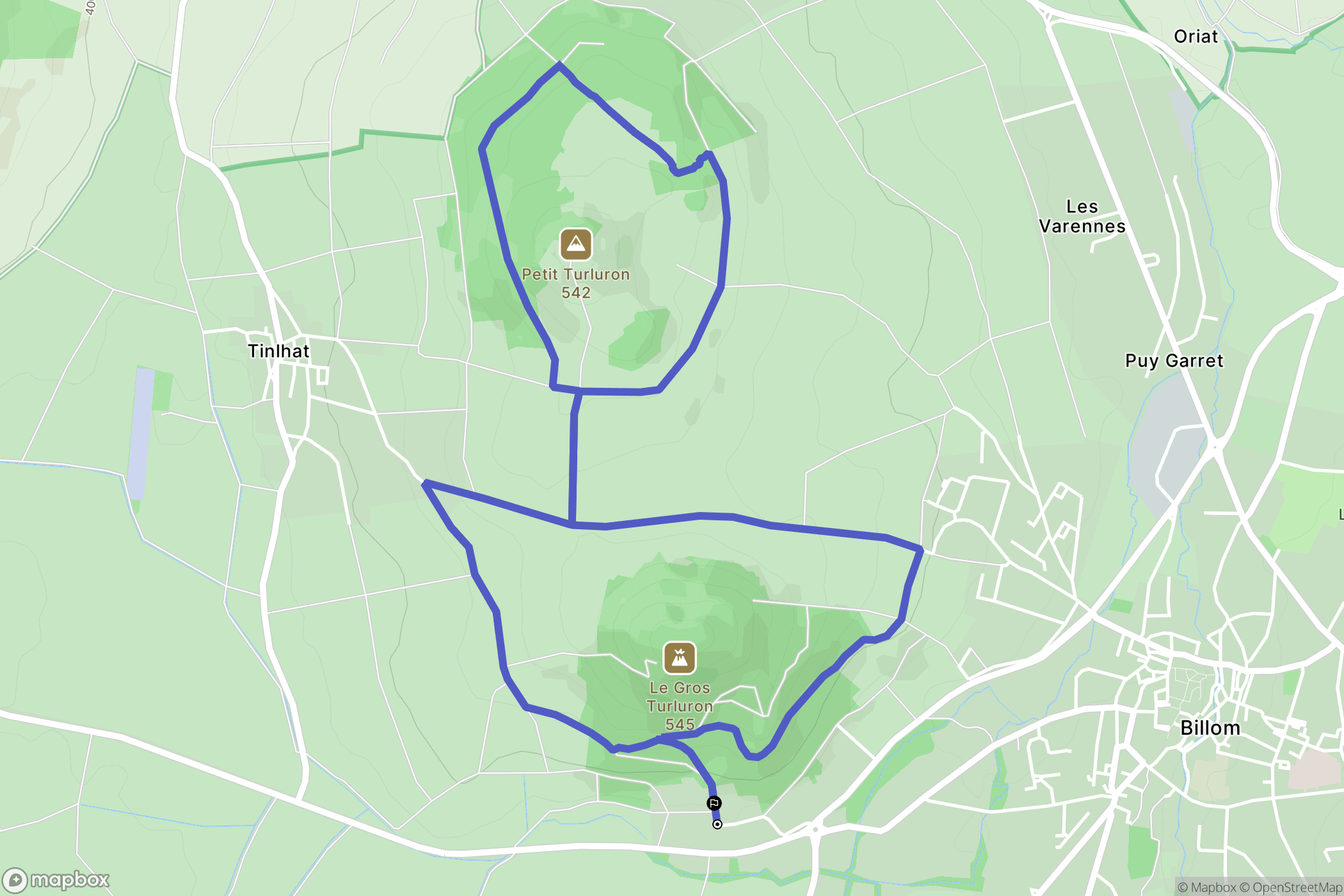 Billom : carte du parcours de randonnée - France