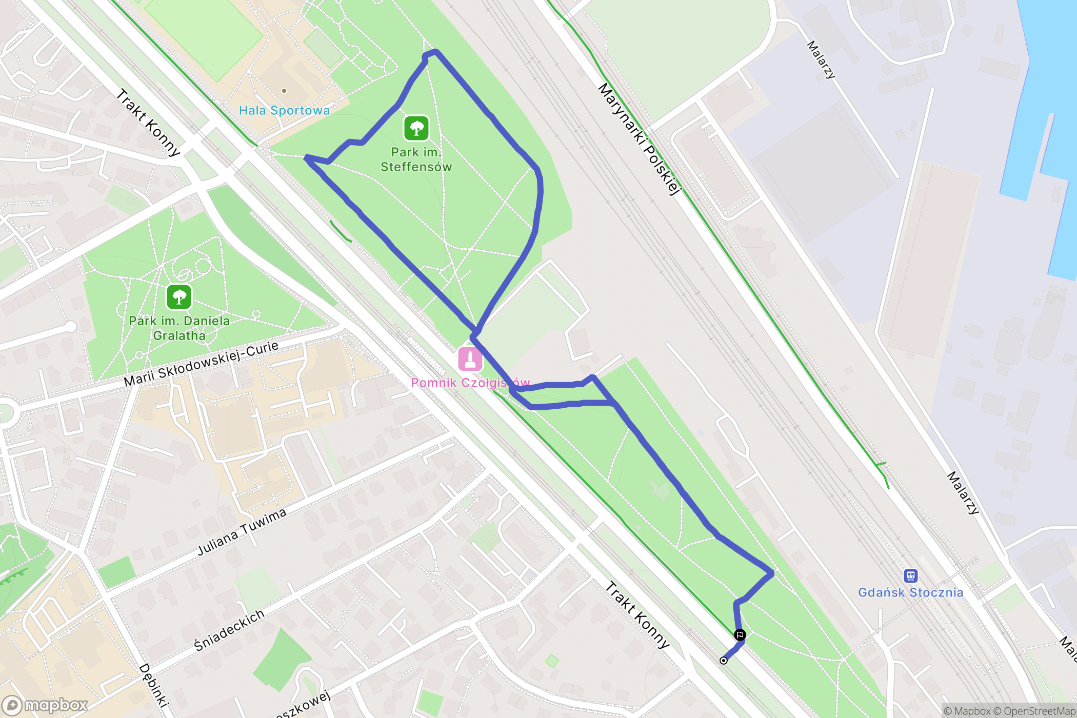 Gdańsk: mapa trasy - Poland