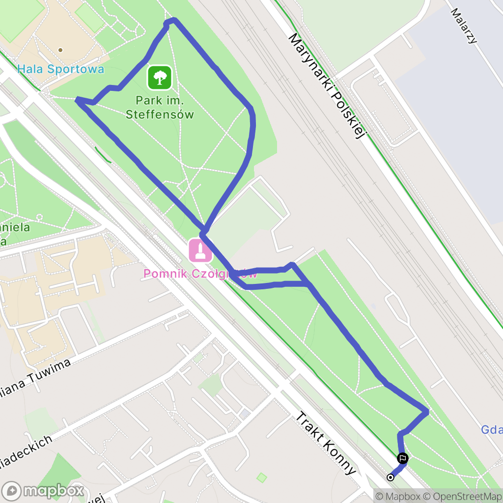 Gdańsk: mapa trasy - Poland