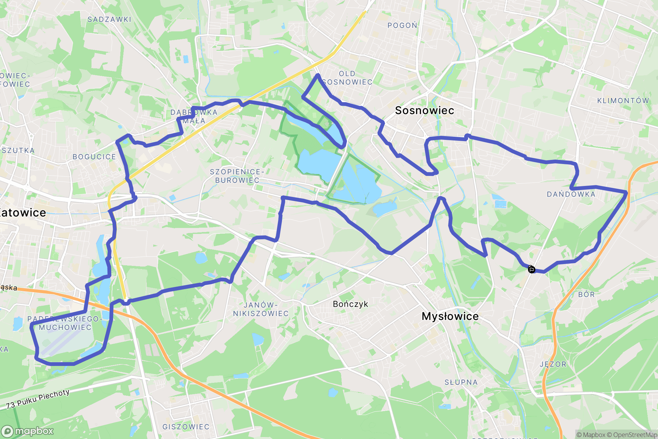 Sosnowiec: mapa trasy - Poland