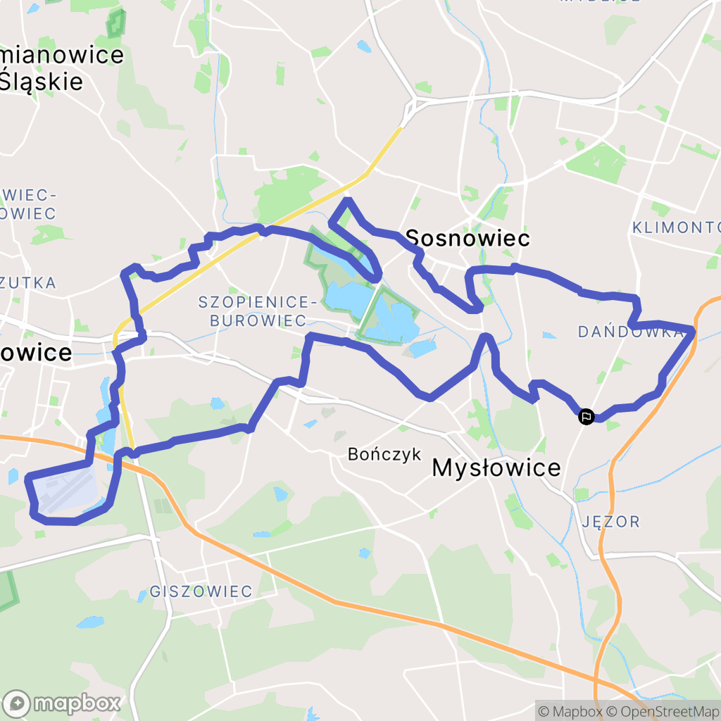 Sosnowiec: mapa trasy - Poland
