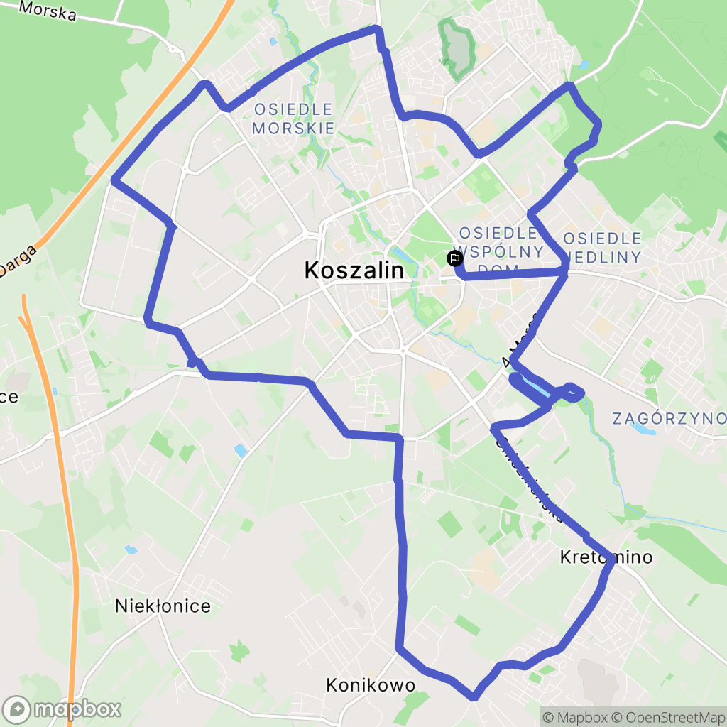 Koszalin: mapa trasy - Poland