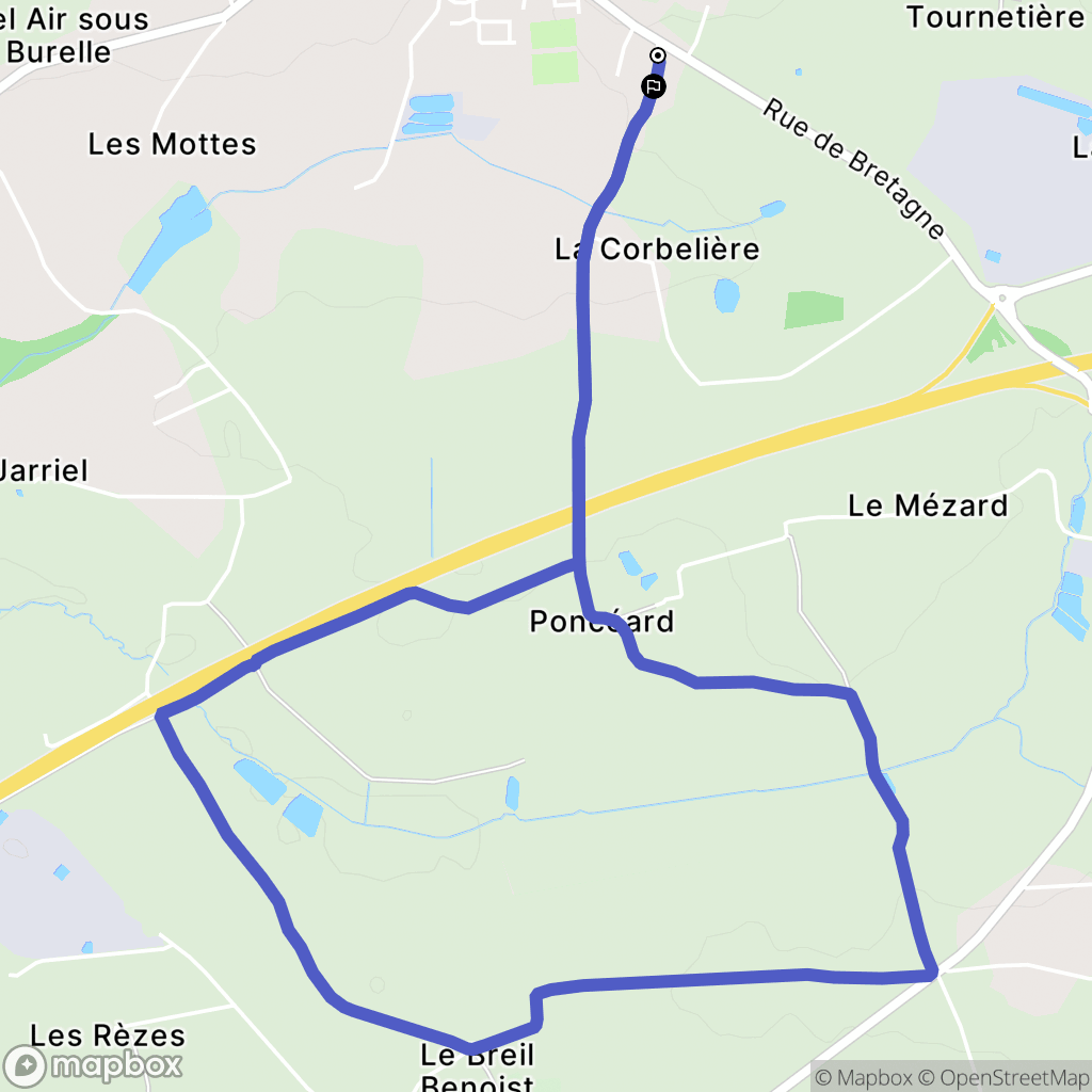 Erbrée : carte du parcours de randonnée - France