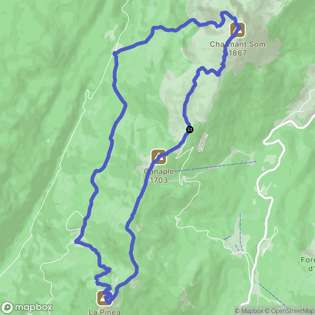Saint-Pierre-de-Chartreuse : carte du parcours de randonnée - France