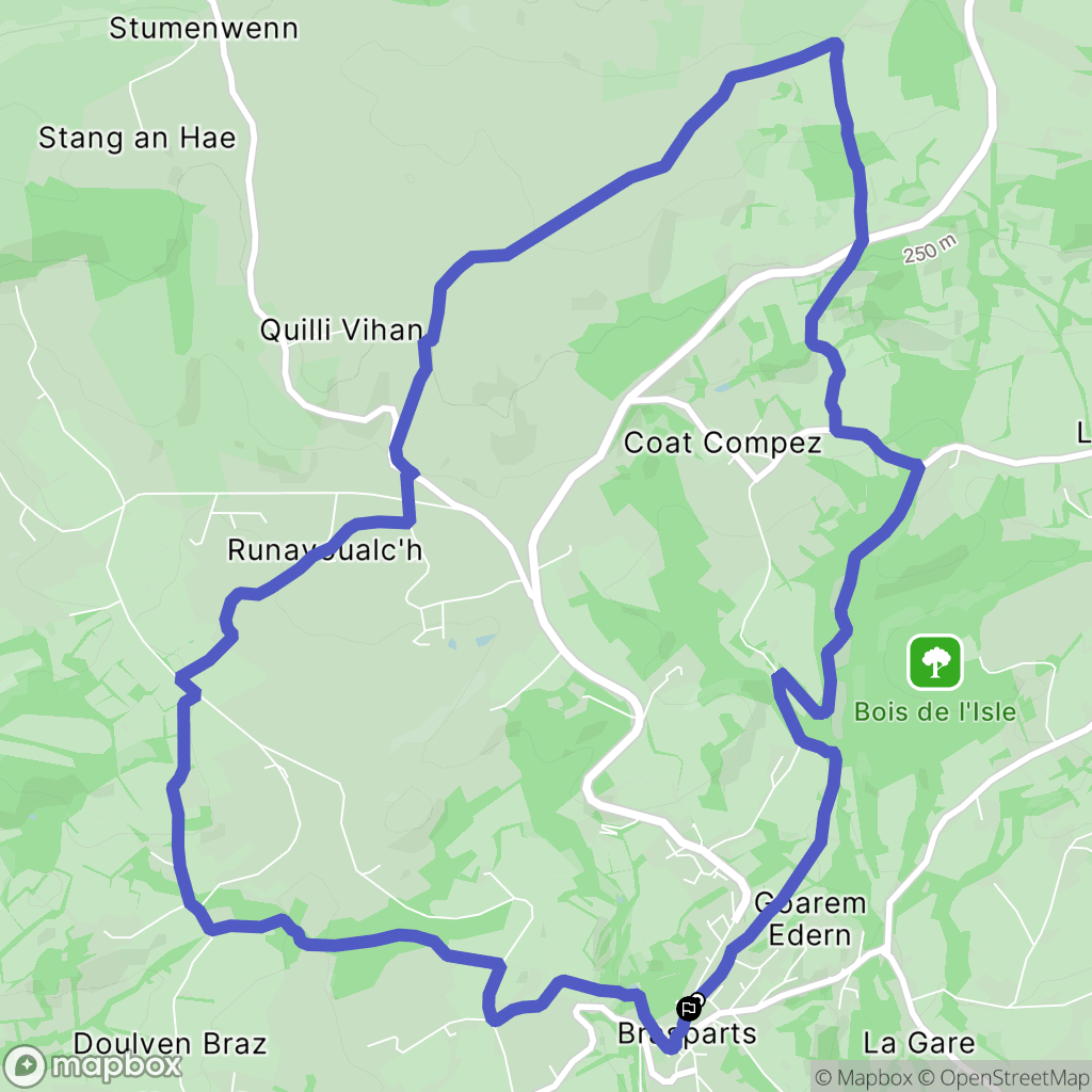 Brasparts : carte du parcours de randonnée - France