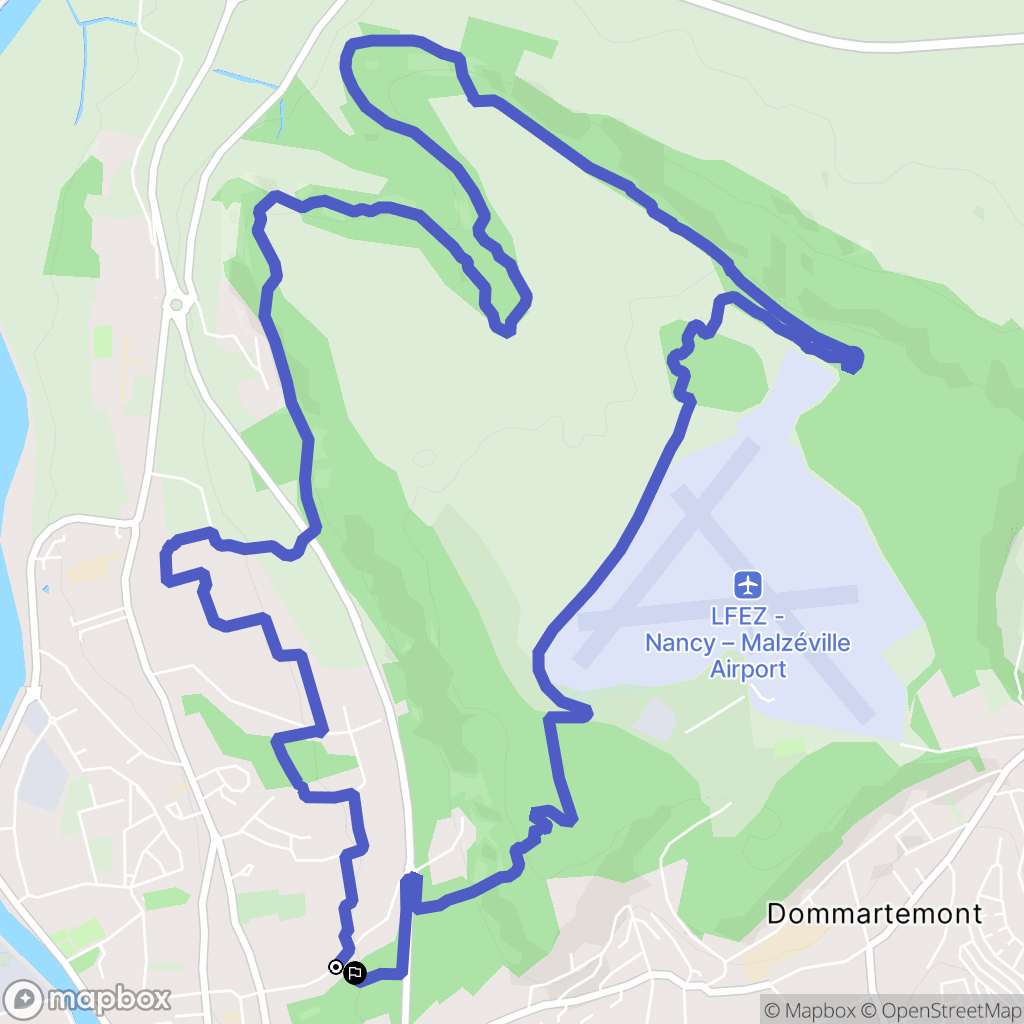 Malzéville : carte du parcours de randonnée - France
