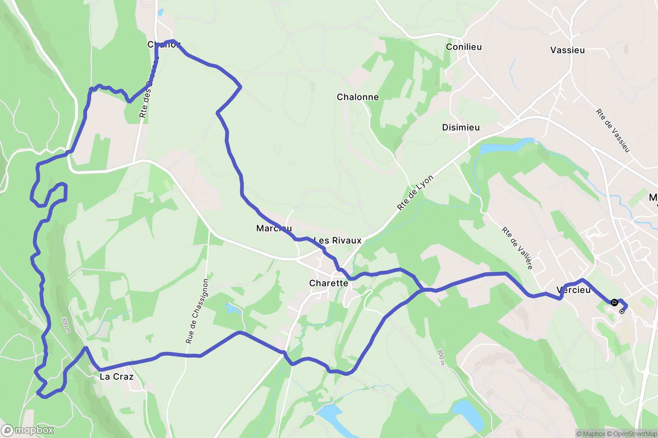 Montalieu-Vercieu : carte du parcours de randonnée - France
