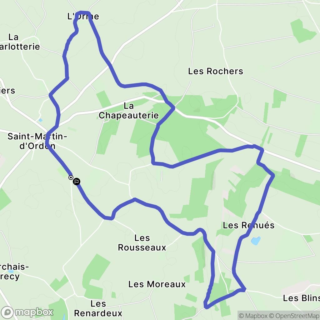 Saint-Martin-d'Ordon : carte du parcours de randonnée - France